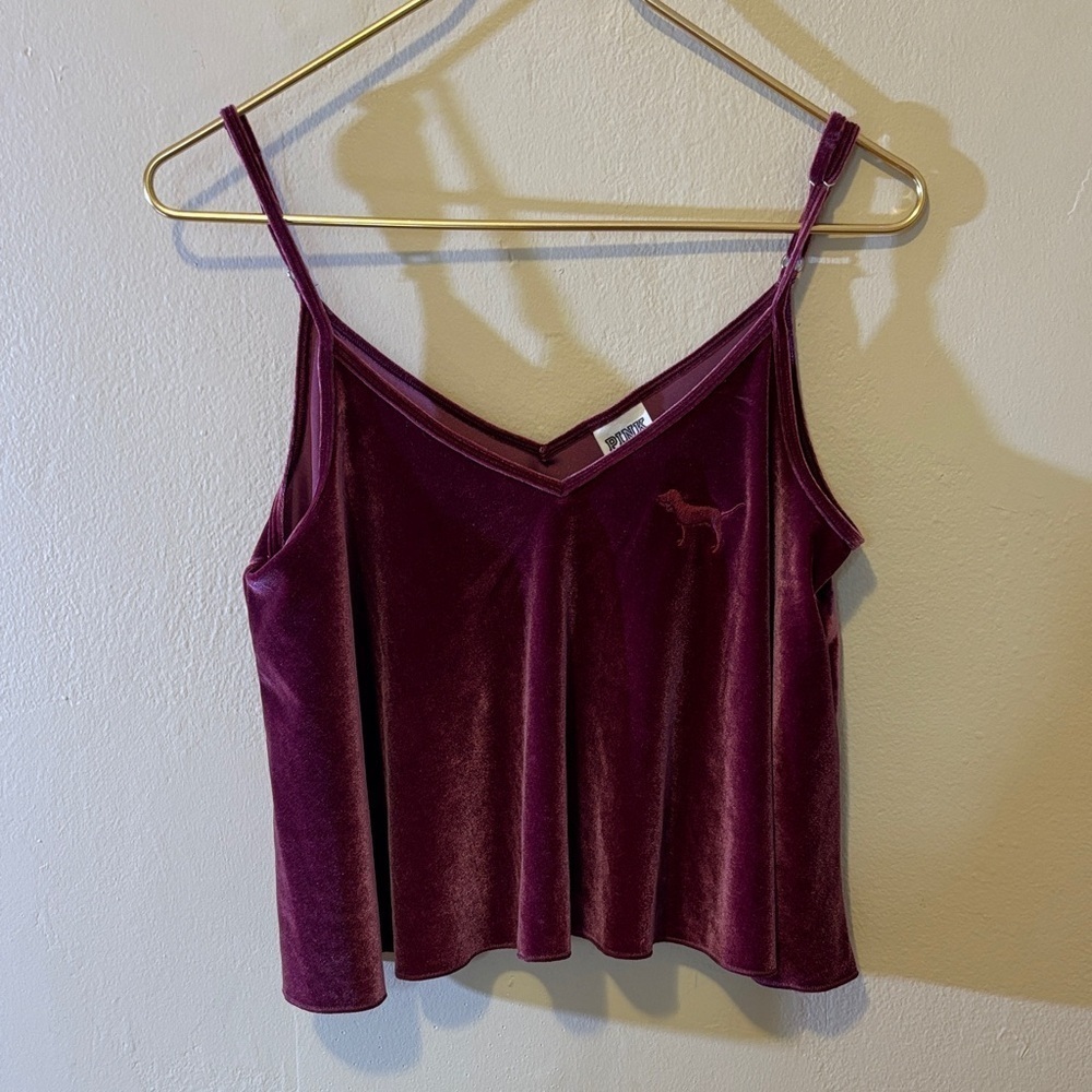 PINK Victoria's Secret Rich Velvet Camisole in Plum